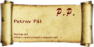 Petrov Pál névjegykártya